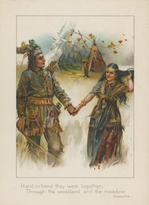 Ruku v ruce šli spolu lesem a loukou (chromolitho) od Henry Marriott Paget