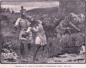 Hrdinství svatého Claira při obléhání hradu Bridgnorth 1154 n. l. od Henry Marriott Paget