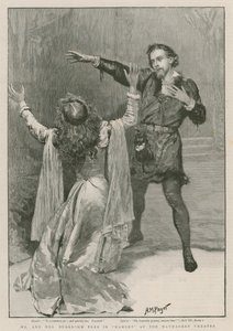 Strom Pan a paní Beerbohmovi v Hamletovi v divadle Haymarket (rytina) od Henry Marriott Paget