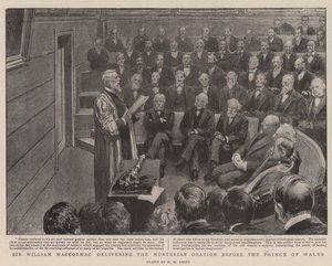Sir William MacCormac přednáší Hunterian Oration před princem z Walesu od Henry Marriott Paget