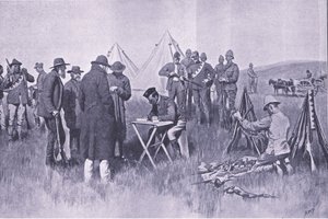 Přísaha neutrality, ilustrace z After Pretoria: The Guerilla War, 1902 od Henry Marriott Paget