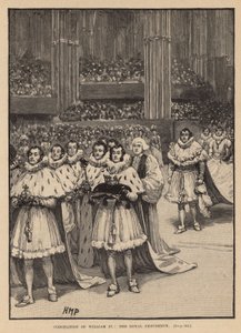 Korunovace krále Viléma IV.: Královský průvod (rytina) od Henry Marriott Paget