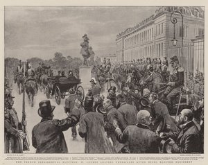 Francouzské prezidentské volby, M Loubet opouští Versailles poté, co byl zvolen prezidentem