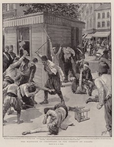 Masakr křesťanů v ulicích v Galatě od Henry Marriott Paget