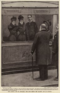 Návštěva královny v Dánsku, král vypravil Její Veličenstvo ve Victorii od Henry Marriott Paget