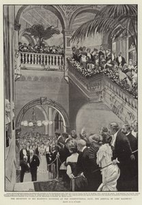 Přijetí ministrů Jeho Veličenstva v Ústavním klubu, příjezd lorda Salisburyho