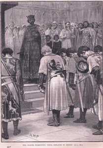 Baroni předkládají Jindřichovi své požadavky AD 1258 od Henry Marriott Paget