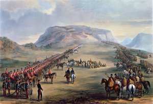 Konference v Block Drift, Kaffirland, 30. června 1846 (barevná akvatinta)