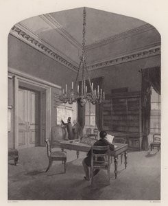 Map Room of the United Service Club, Westminster, Londýn (rytina) od Henry Melville