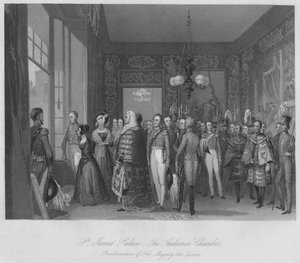 Palác svatého Jakuba. Audienční sál, c1841