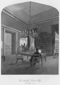 United Service Club. Místnost mapy, c1841 od Henry Melville