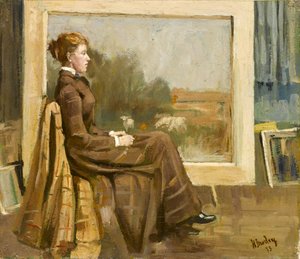 Portrét dámy, sedící je budoucí manželka, 1893