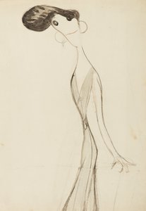 Irene Vanbrugh, studie pro seriál Stars of the Music Hall Stage, kolem roku 1908 (wc na papíře)