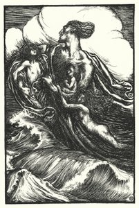 Matthew Arnold báseň: The Forsaken Merman (rytina)