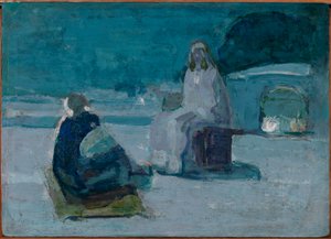 Studie pro Krista a Nikodéma na střeše od Henry Ossawa Tanner