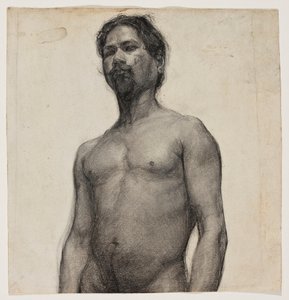Studie černocha. c.1891 (uhlem a pastelem na smetaně položeném papíře) od Henry Ossawa Tanner