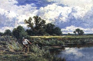 Řeka Lea, poblíž Broxbourne v Hertfordshire