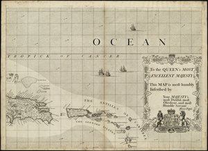 Mapa Britského impéria v Americe s přilehlými francouzskými a španělskými osadami od Henry Popple