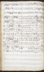 R.M.20.h.8 f.56v Autogram rukopisu hymen, uvítacích písní a sólových písní, cca 1680-90 (inkoust na papíře) od Henry Purcell