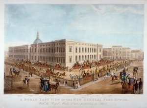 Nová hlavní pošta, City of London, c1830