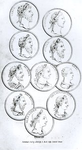 Portréty římských císařů, z „Dějiny úpadku a pádu Římské říše“, svazek I, od Edwarda Gibbona, 1808