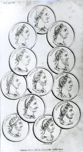 Portréty římských císařů, z „Dějiny úpadku a pádu Římské říše“, svazek I, od Edwarda Gibbona, 1808