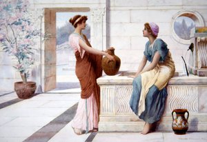 Gossip, cca 1895 (akvarel na palubě)