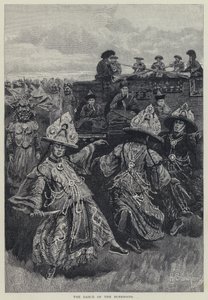 Tanec Burkhanů (litho) od Henry Sandham