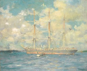 Francouzský barque ve Falmouth Bay, 1902 od Henry Scott Tuke