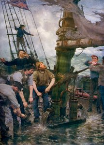 Všechny ruce k čerpadlům, 1888-1889, 1912. od Henry Scott Tuke
