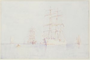 Moored Clippers, 1914 od Henry Scott Tuke
