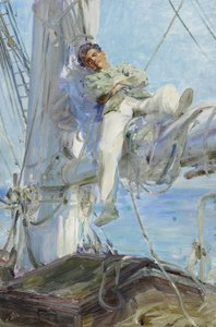 Sleeping Sailor, Falmouth 1905 (olej na plátně) od Henry Scott Tuke