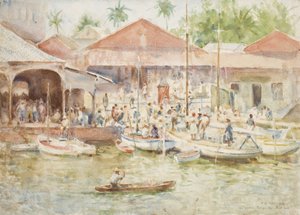 Trh, Belize, Britský Honduras, 1924 od Henry Scott Tuke