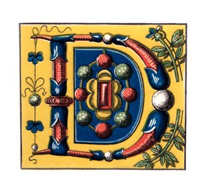Počáteční písmeno D, 15. století, 1843. od Henry Shaw