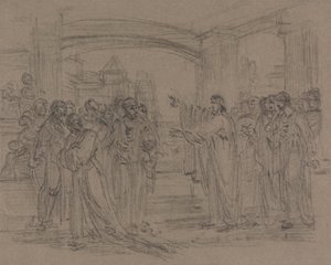 Kristus v chrámu od Henry Singleton