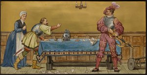 The Soldier, plaketa zobrazující ilustrace ze Shakespeares Seven Ages, Minton ware, Staffordshire, 1874 (smaltovaná kamenina)