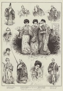 Náčrtky z "The Mikado" v divadle Savoy (rytina) od Henry Stephen (b.1861 fl.1880-1925) Ludlow