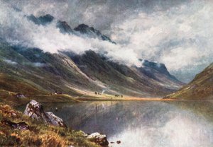 Loch Triochatan, vstup do Glencoe, Argyllshire (barevná litografie)