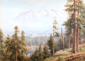 Shasta - Sněhové mraky, Kalifornie, asi 1910 (akvarel) od Henry Sutton Palmer