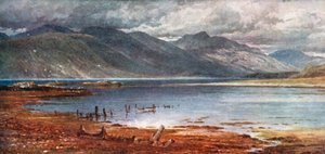 Morven Hills z Appinu, Argyllshire (barevná litografie)