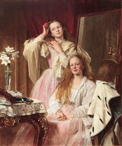 Portrét Emmy a Frederiky Bankesových ze Soughton Hall u jejich toaletního stolku, 1869