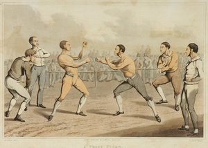A Prize Fight, vyryl J. Clark, publikoval v roce 1820 (akvatinta)