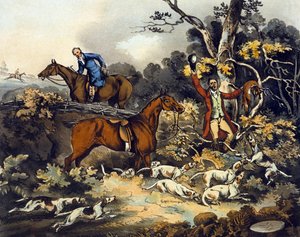 Smrt, z „Lovu na lišku“, vyryl Thomas Sutherland (1785-1838) 1817 (barevně lito)