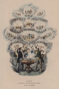 Ilustrace na titulní straně pro Jorrocks’ Jaunts and Jollities (barevné lito) od Henry Thomas (after) Alken