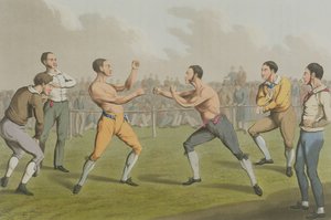 A Prize Fight, akvatinovaný I. Clarkem, hospoda. Thomas McLean, 1820 (akvatinta) od Henry Thomas Alken