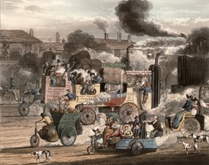 Pohled na Whitechapel Road, z „Progress of Steam, 1828 od Henry Thomas Alken