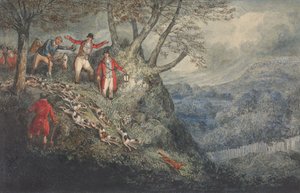 Ilustrace C.J. Apperleyho („Nimroda“), The Life of a Sportsman: „Noční scéna se sirem Thomasem Mostynem“ od Henry Thomas Alken