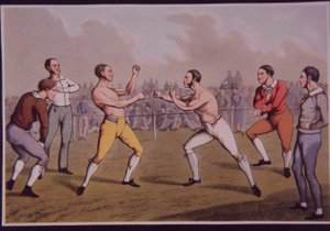 Barefist prizefight (color litho) od Henry Thomas Alken