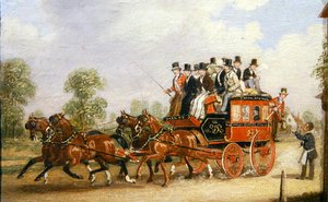 Koučovací scéna (olej na plátně) od Henry Thomas Alken
