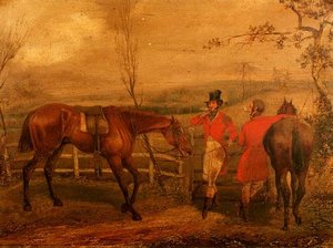 Lovci kouřící u plotu (pár 63919) od Henry Thomas Alken